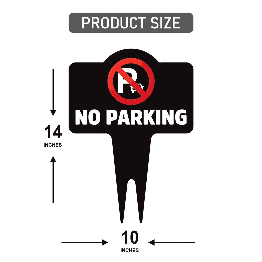 No Parking Yard Sign 10” x 14” - Rust-free Aluminum No Parking Sign for Lawn, Please Do Not Park Yard Sign with Integrated Stake