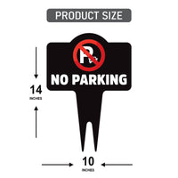 No Parking Yard Sign 10” x 14” - Rust-free Aluminum No Parking Sign for Lawn, Please Do Not Park Yard Sign with Integrated Stake