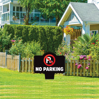No Parking Yard Sign 10” x 14” - Rust-free Aluminum No Parking Sign for Lawn, Please Do Not Park Yard Sign with Integrated Stake