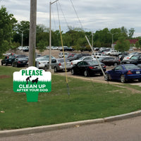 Please Clean Up After Your Dog Yard Sign 10”x14” - Rust-free Aluminum Clean Up Sign for Lawn, No Pooping Dog Yard Sign with Integrated Stake