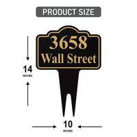 Personalized Address Plaque Yard Sign 10” x 14” - Rust-free Aluminum Address Sign, House Number Sign Plate for Lawn with Integrated Stake