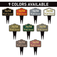 Personalized Address Plaque Yard Sign 10” x 14” - Rust-free Aluminum Address Sign, House Number Sign Plate for Lawn with Integrated Stake