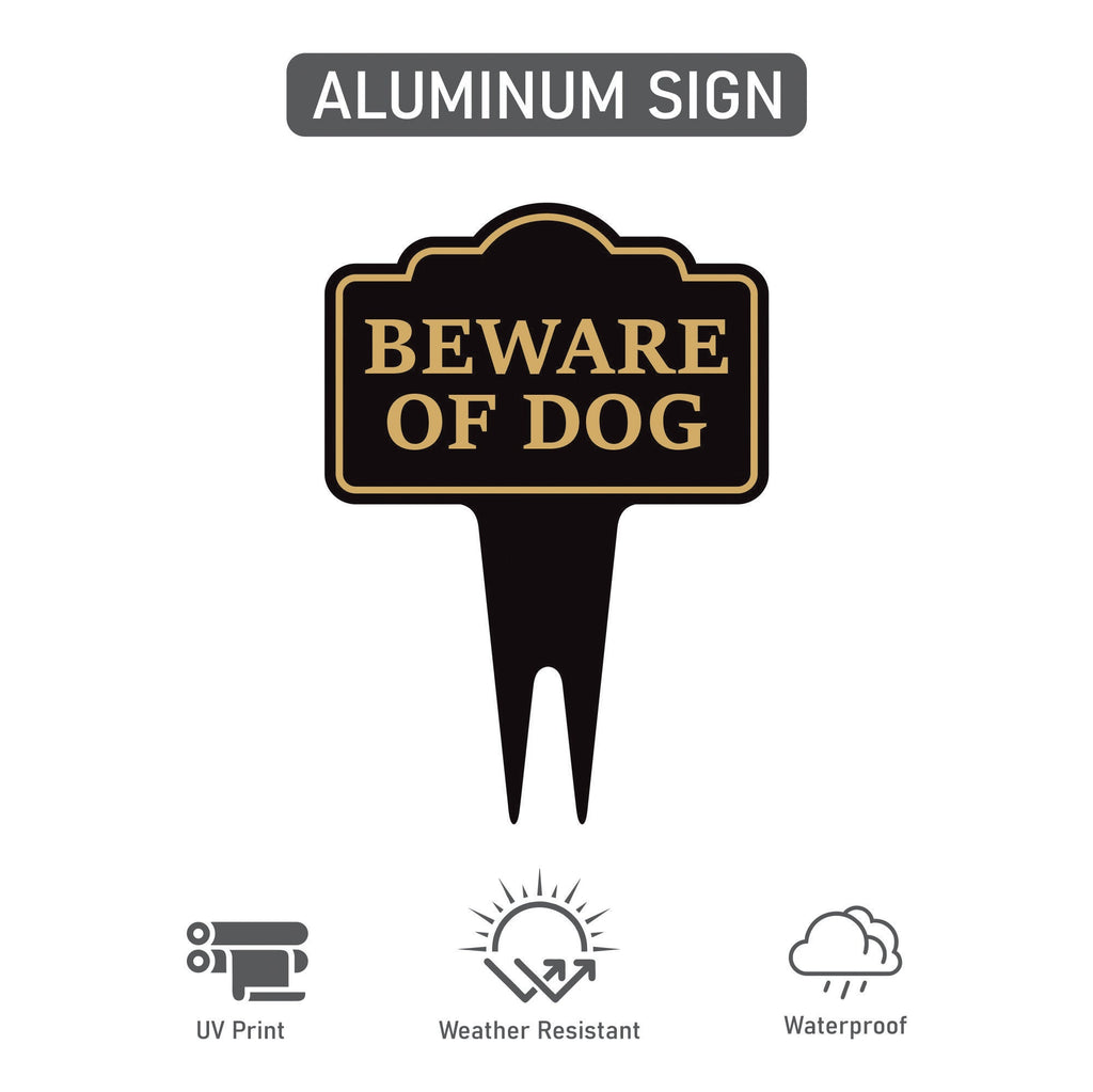 Beware of Dog Yard Sign 10” x 14” - Rust-free Aluminum Home Security Sign for Lawn, Not Responsible Warning Dog Sign with Integrated Stake