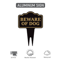 Beware of Dog Yard Sign 10” x 14” - Rust-free Aluminum Home Security Sign for Lawn, Not Responsible Warning Dog Sign with Integrated Stake