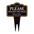 Stay Off Grass Yard Sign 10” x 14” - Rust-free Aluminum Off Grass Sign for Lawn, Please Keep Off The Grass Yard Sign with Integrated Stake