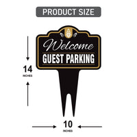 Guest Parking Only Yard Sign 10” x 14” - Rust-free Aluminum Guest Parking Sign for Lawn, Parking Yard Sign with Integrated Stake