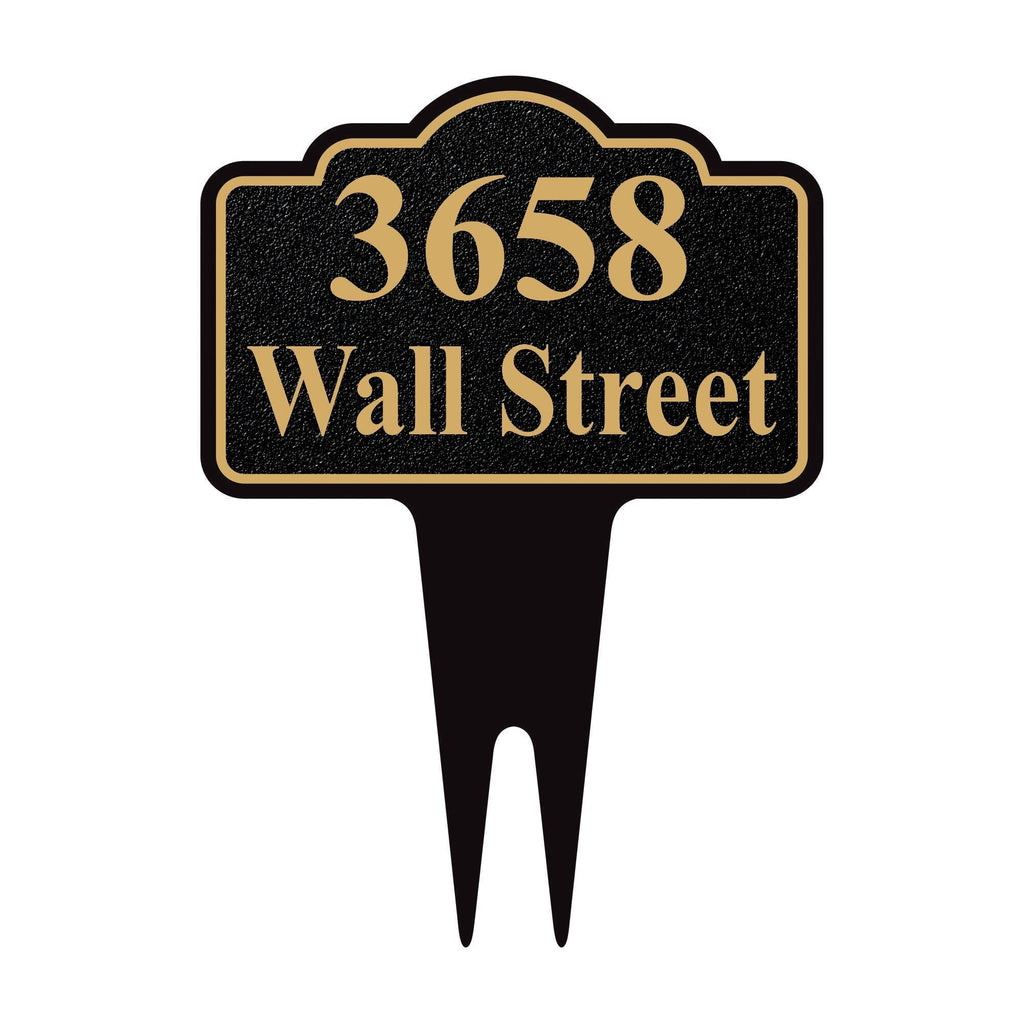 Personalized Address Plaque Yard Sign 10” x 14” - Rust-free Aluminum Address Sign, House Number Sign Plate for Lawn with Integrated Stake