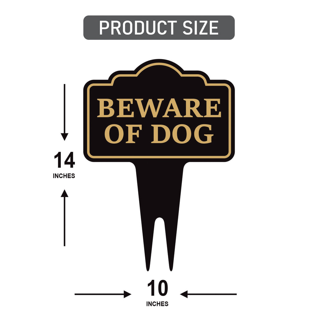 Beware of Dog Yard Sign 10” x 14” - Rust-free Aluminum Home Security Sign for Lawn, Not Responsible Warning Dog Sign with Integrated Stake