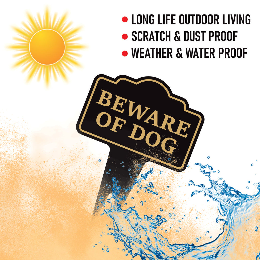 Beware of Dog Yard Sign 10” x 14” - Rust-free Aluminum Home Security Sign for Lawn, Not Responsible Warning Dog Sign with Integrated Stake