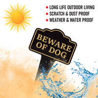 Beware of Dog Yard Sign 10” x 14” - Rust-free Aluminum Home Security Sign for Lawn, Not Responsible Warning Dog Sign with Integrated Stake