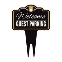 Guest Parking Only Yard Sign 10” x 14” - Rust-free Aluminum Guest Parking Sign for Lawn, Parking Yard Sign with Integrated Stake