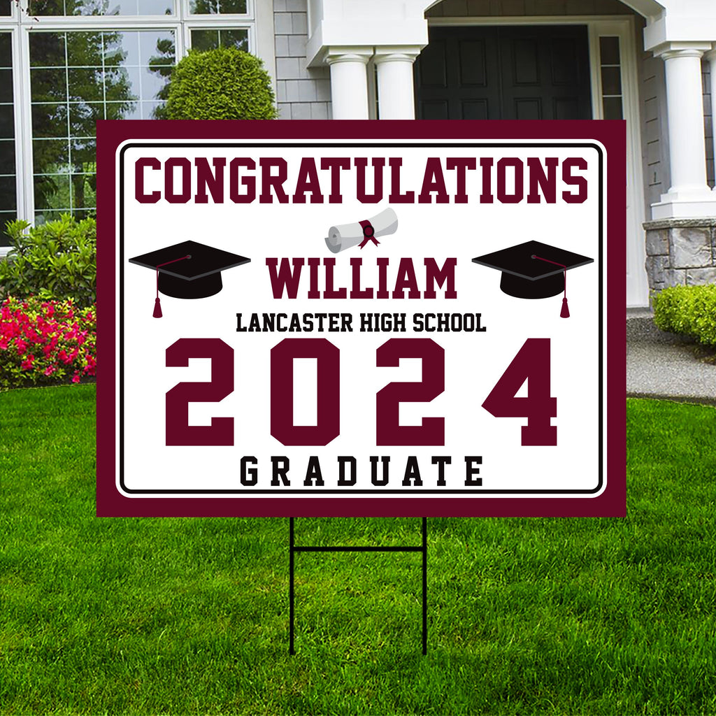 Custom Graduation Yard Sign 2025 - Coroplast Grad Sign, Class of 2025 ...