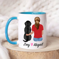 Black Lab Dog Mom Coffee Mug, Custom Dog Mum Portrait Mug, Personalized Pet Gift, Girl & Dog Mug, Dog Owner Gift, Dog Mama, Dog Mug Gift