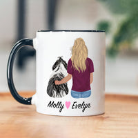 Maltese Shih Tzu Mom Coffee Mug, Custom Dog Mum Portrait Mug, Personalized Pet Gift, Girl & Dog Mug, Dog Owner Gift, Dog Mama, Dog Mug Gift