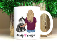 Maltese Shih Tzu Mom Coffee Mug, Custom Dog Mum Portrait Mug, Personalized Pet Gift, Girl & Dog Mug, Dog Owner Gift, Dog Mama, Dog Mug Gift