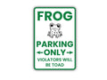 Frog Parking Only Aluminum Sign - Novelty Rust Free Aluminum Sign Decor, Weather/Fade Resistant, Easy Mounting Parking Only Metal Sign