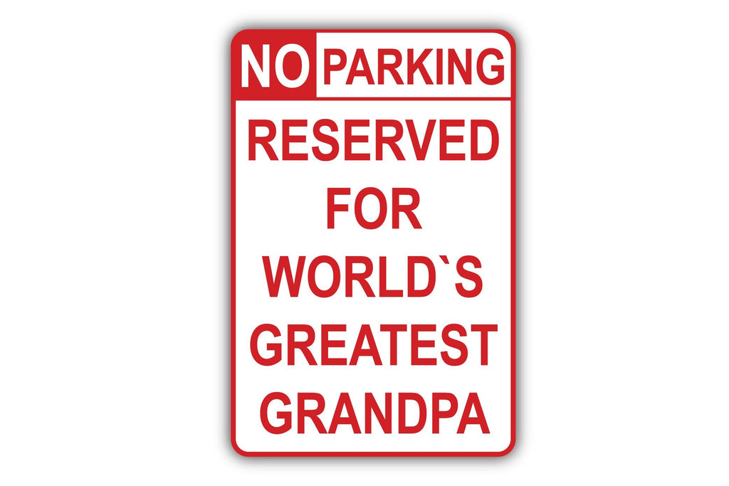 Personalized Grandpa Parking Sign - Durable Aluminum Metal Sign for Grandpa's Garage, Perfect Father's Day & Birthday Gift, Gift For Dad