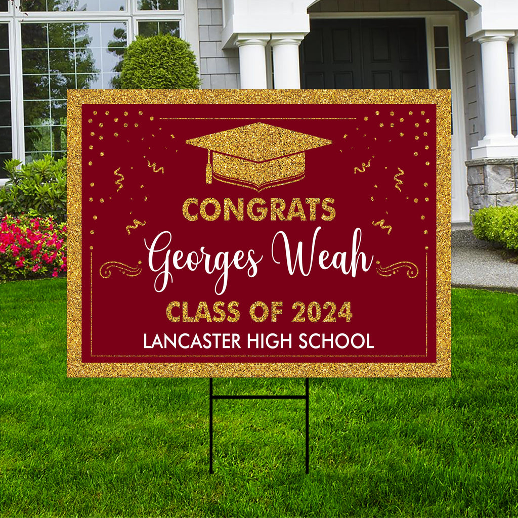Personalized Graduation Yard Sign 2025 Coroplast Grad Sign, Class of Voila Print Inc