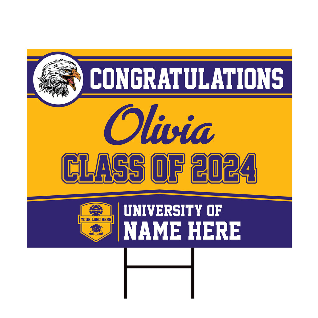 Personalized Graduation Yard Sign 2025 Coroplast Grad Sign Class of Voila Print Inc