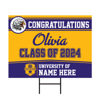 Personalized Graduation Yard Sign 2024 - Coroplast Grad Sign Class of 2024 Graduate Sign Custom Graduation 2024 Yard Sign with Metal H-Stake