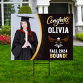 Personalized College Bound Yard Sign with Photo, College Logo Sign, Custom Graduate College University Bound Yard Sign with Metal H-Stake