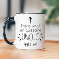 Personalized Uncle Mug, Awesome Uncle Coffee Cup with Custom Name, Unique Gift for Uncles, Family Love Keepsake, Special Uncle Birthday Gift