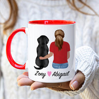 Black Lab Dog Mom Coffee Mug, Custom Dog Mum Portrait Mug, Personalized Pet Gift, Girl & Dog Mug, Dog Owner Gift, Dog Mama, Dog Mug Gift