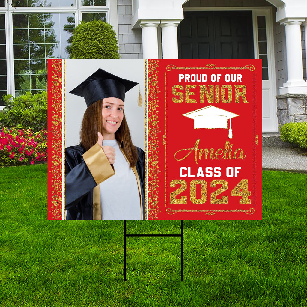 Personalized Graduation Yard Sign 2025 with Photo, 2025 Senior Grad Si