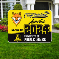Personalized Graduation Yard Sign 2024 - Coroplast Grad Sign Class of 2024 Graduate Sign Custom Graduation 2024 Yard Sign with Metal H-Stake