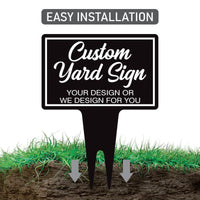 Custom Aluminum Yard Sign 10” x 14”, Rust-free Personalized Metal Signage for Lawn, Customizable for Any Use Yard Sign with Integrated Stake