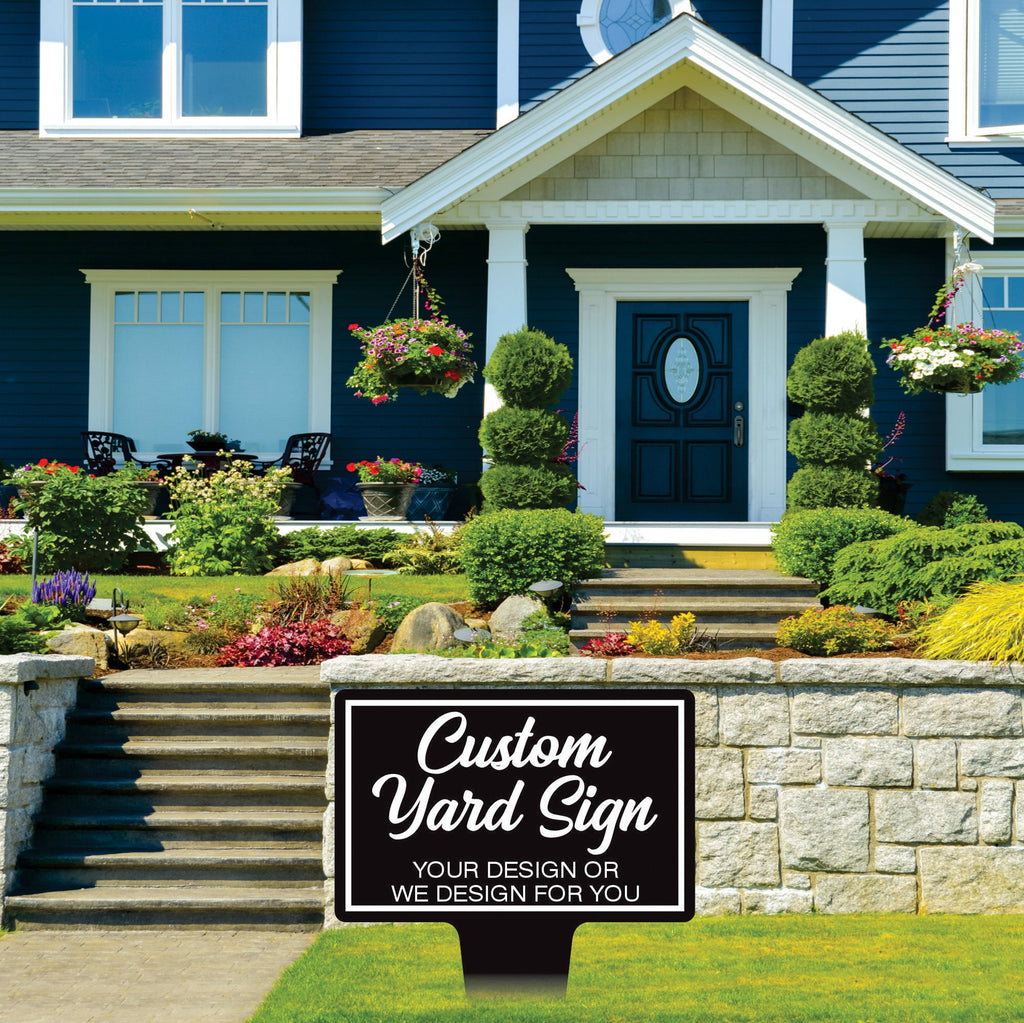 Custom Aluminum Yard Sign 10” x 14”, Rust-free Personalized Metal Signage for Lawn, Customizable for Any Use Yard Sign with Integrated Stake
