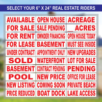 Custom Aluminum Real Estate Sign Panel & Rider - 18” X 24” Thick Sign With Holes for Hanging, for Sale, Open House, Realtor Sign