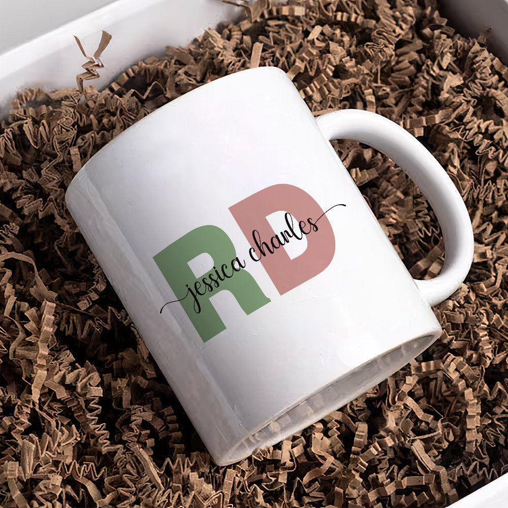 Personalized RD Mug, Custom Registered Dietitian Coffee Mug, Dietitian Graduation, Dietitian Grad Gift, Appreciation Gift, Dietitian Gifts