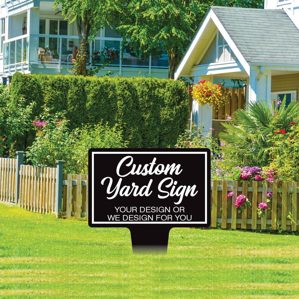 Custom Aluminum Yard Sign 10” x 14”, Rust-free Personalized Metal Signage for Lawn, Customizable for Any Use Yard Sign with Integrated Stake