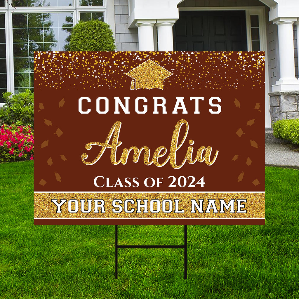 Personalized Graduation Yard Sign 2024, Graduate 2024, Senior Grad Sign, Class of 2024, Custom Graduation 2024 Yard Sign with Metal H-Stake