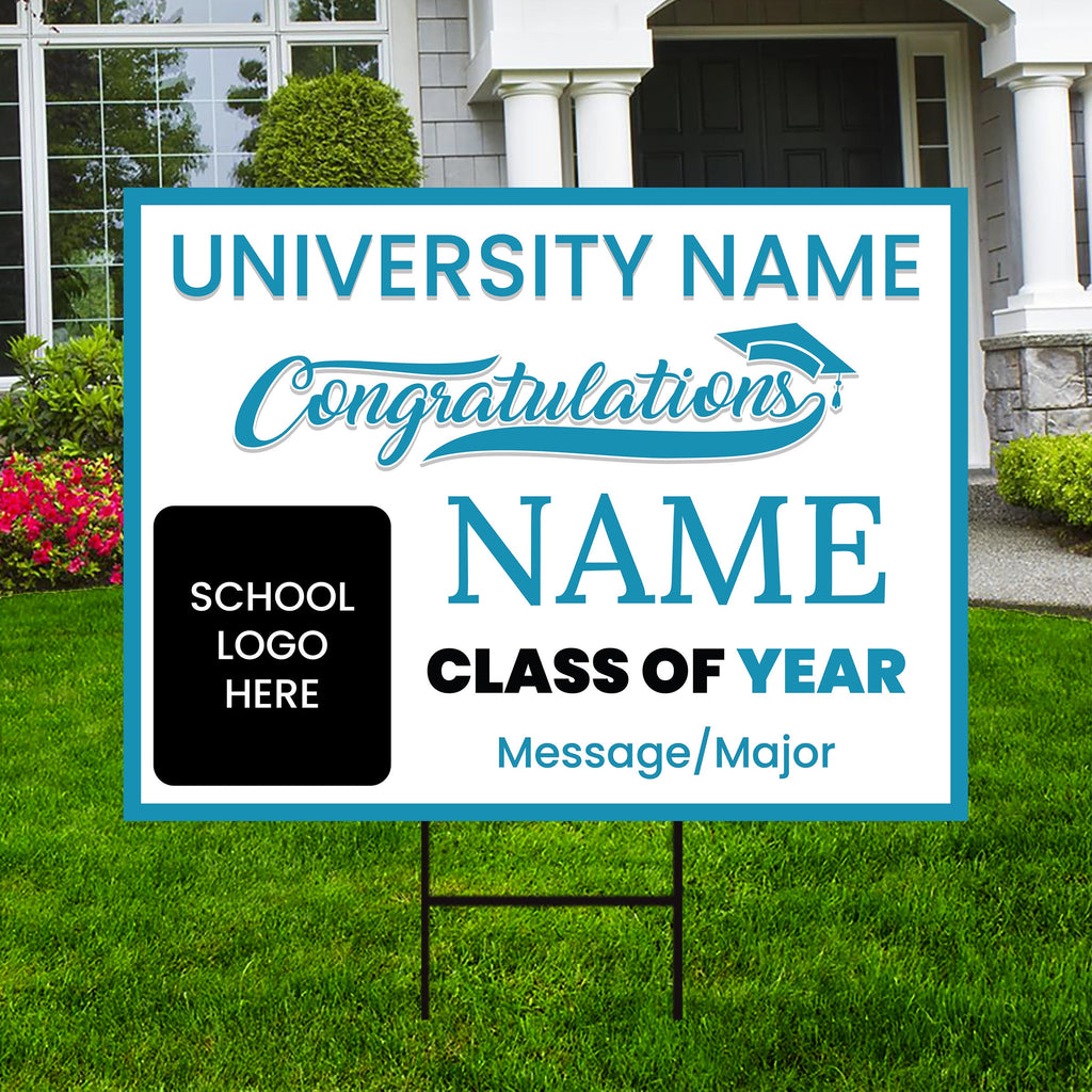 Personalized Graduation Yard Sign 2025, College Graduation Sign, Class of 2025, Custom High School Graduation Yard Sign with Metal H-Stake
