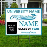 Personalized Graduation Yard Sign 2025, College Graduation Sign, Class of 2025, Custom High School Graduation Yard Sign with Metal H-Stake