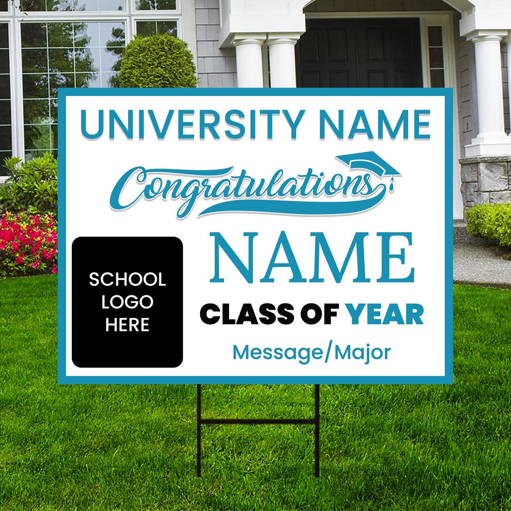 Personalized Graduation Yard Sign 2024, College Graduation Sign, Class of 2024, Custom High School Graduation Yard Sign with Metal H-Stake