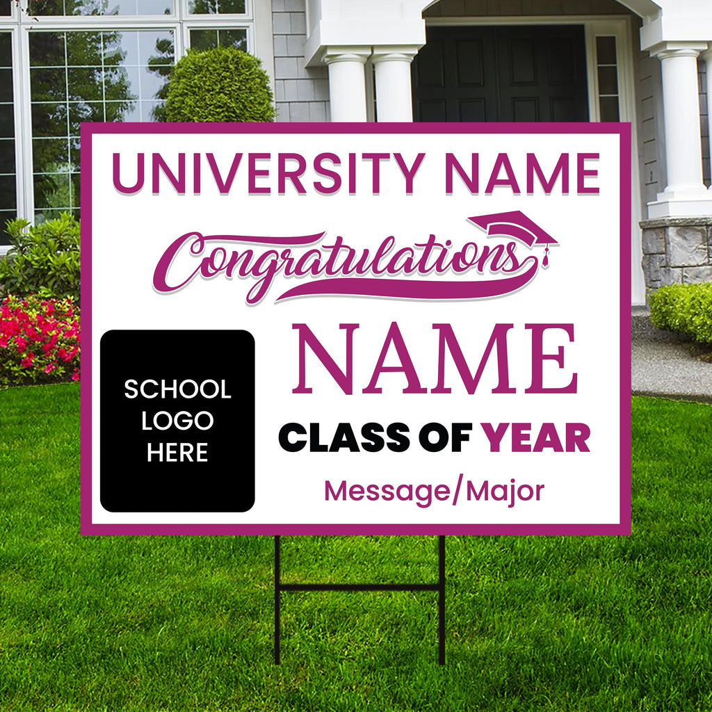 Personalized Graduation Yard Sign 2025, College Graduation Sign, Class of 2025, Custom High School Graduation Yard Sign with Metal H-Stake