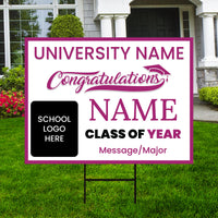 Personalized Graduation Yard Sign 2025, College Graduation Sign, Class of 2025, Custom High School Graduation Yard Sign with Metal H-Stake