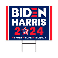Biden Harris 2024 Yard Sign - Coroplast Joe Biden For President 2024 Lawn Sign, 2024 President Election Biden Signs with Metal H-Stake