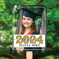 Custom Face Fans With Wooden Handle, Graduation Head, Grad Face Fans, Class of 2024 Head Fans, Graduation Faces on a Stick