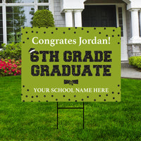 Personalized Elementary Graduation Yard Sign 2024, Middle School Graduate, Class of 2024, Custom Graduation Yard Sign with Metal H-Stake