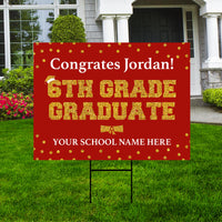 Personalized Elementary Graduation Yard Sign 2024, Middle School Graduate, Class of 2024, Custom Graduation Yard Sign with Metal H-Stake