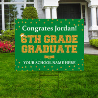 Personalized Elementary Graduation Yard Sign 2024, Middle School Graduate, Class of 2024, Custom Graduation Yard Sign with Metal H-Stake