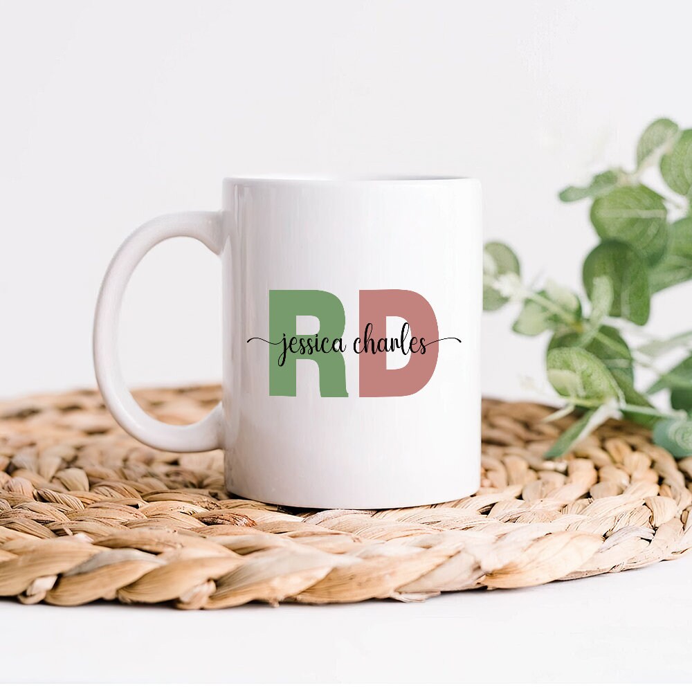 Personalized RD Mug, Custom Registered Dietitian Coffee Mug, Dietitian Graduation, Dietitian Grad Gift, Appreciation Gift, Dietitian Gifts