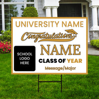 Personalized Graduation Yard Sign 2025, College Graduation Sign, Class of 2025, Custom High School Graduation Yard Sign with Metal H-Stake