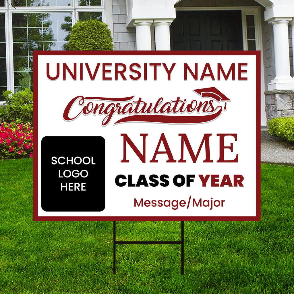 Personalized Graduation Yard Sign 2025, College Graduation Sign, Class of 2025, Custom High School Graduation Yard Sign with Metal H-Stake