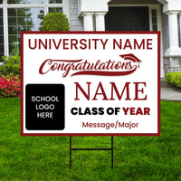 Personalized Graduation Yard Sign 2025, College Graduation Sign, Class of 2025, Custom High School Graduation Yard Sign with Metal H-Stake