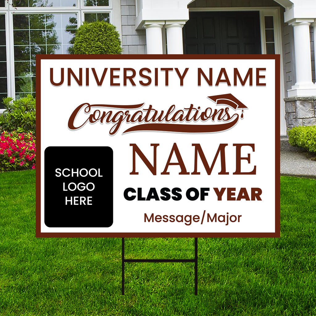 Personalized Graduation Yard Sign 2025, College Graduation Sign, Class of 2025, Custom High School Graduation Yard Sign with Metal H-Stake